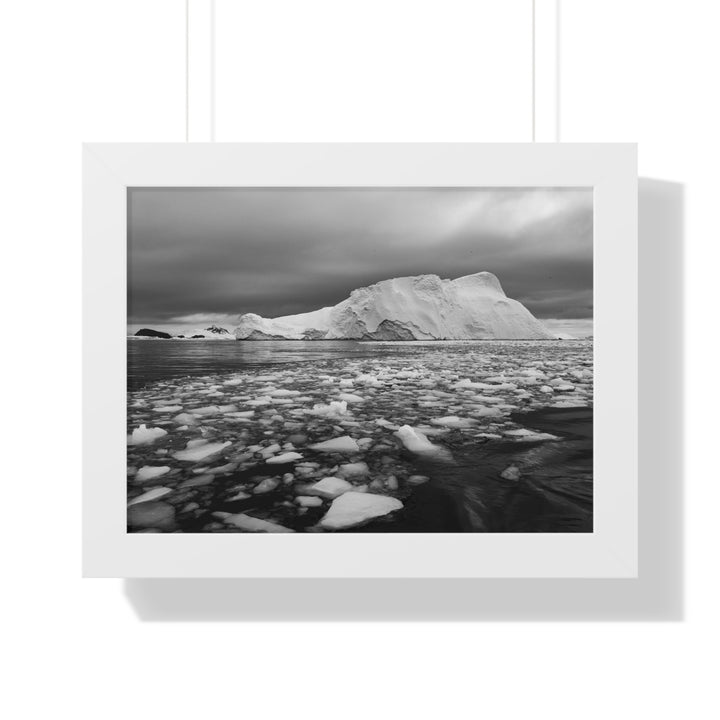Lane of Ice In Black and White - Framed Print