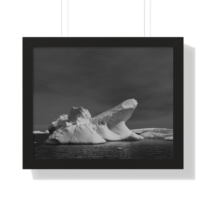 The Angles of an Iceberg in Black and White - Framed Print