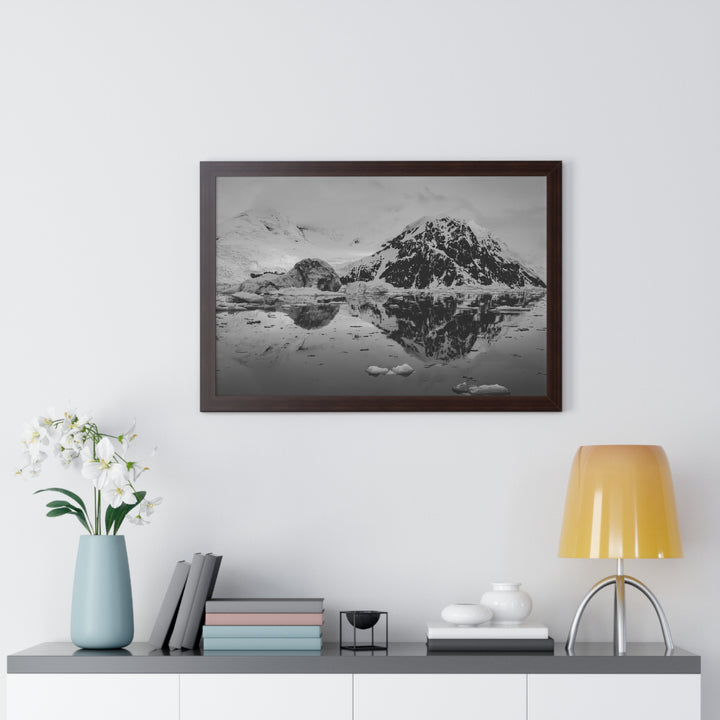 Reflected Calm in Black and White - Framed Print
