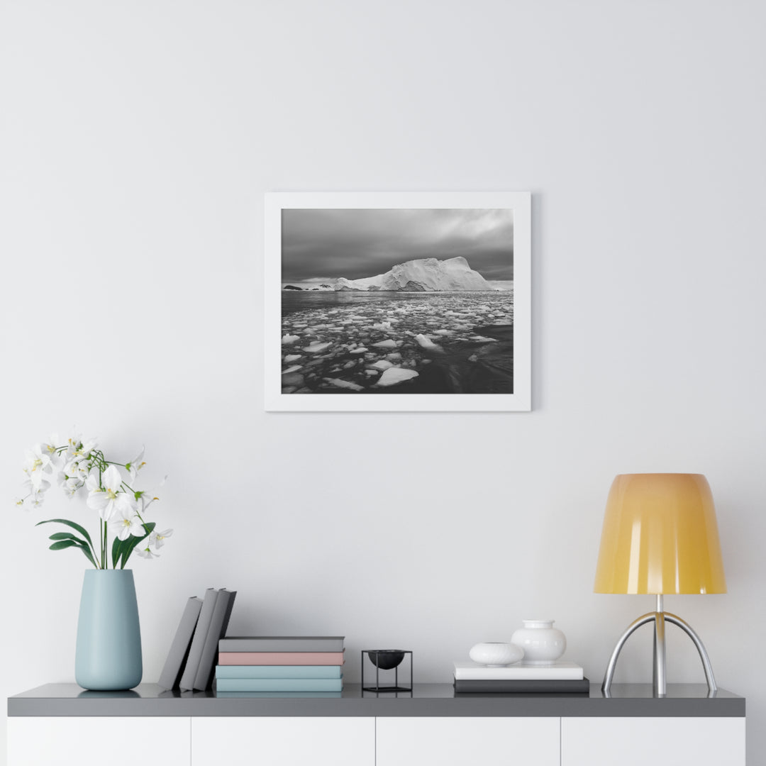Lane of Ice In Black and White - Framed Print