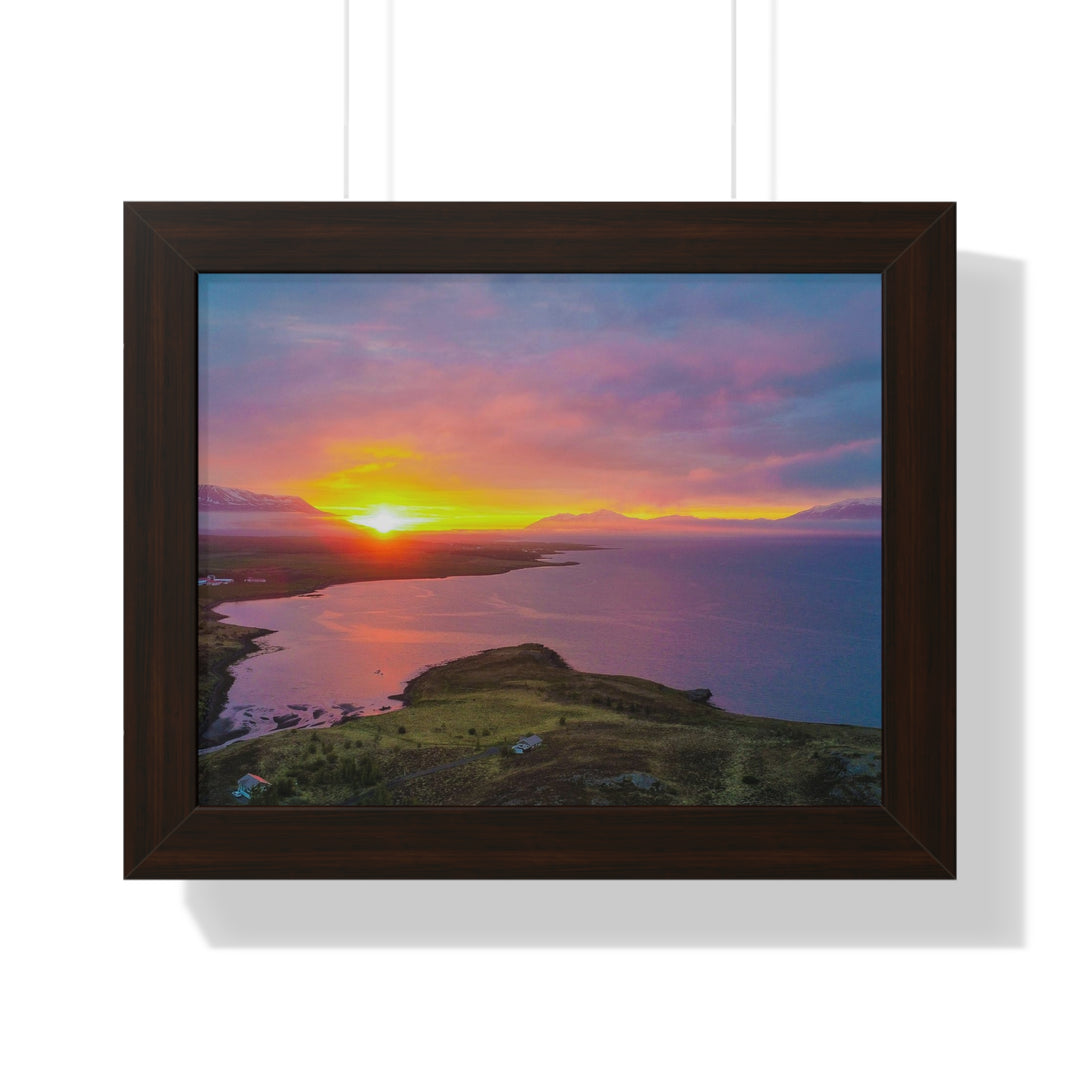 Sunset Over the Fjord Part 1 - Framed Print
