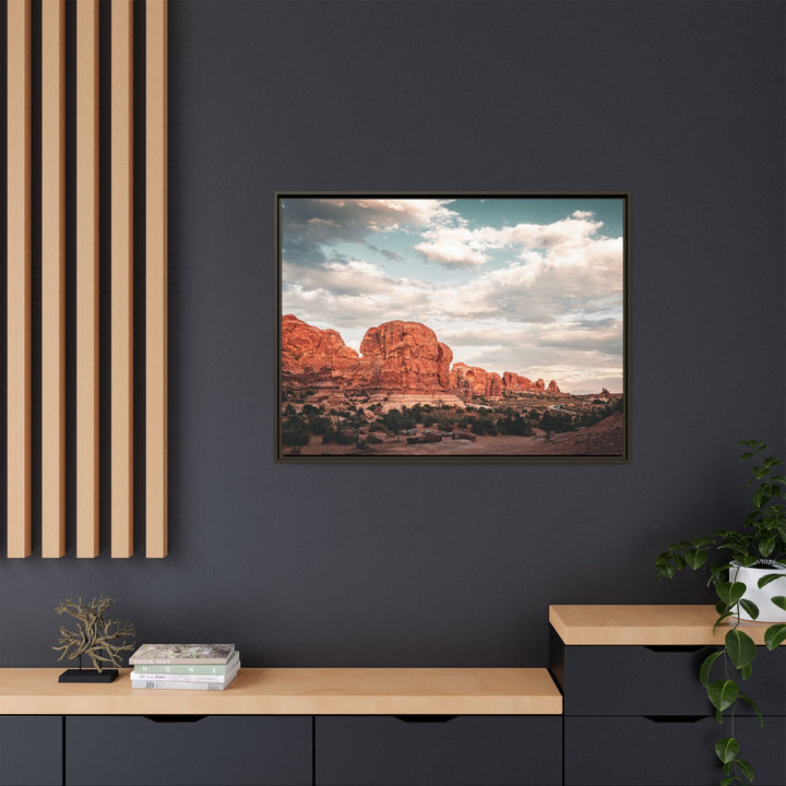 A Desert Sunset | Patience | Framed Matte Canvas Art Print | Elemental Escape Collection