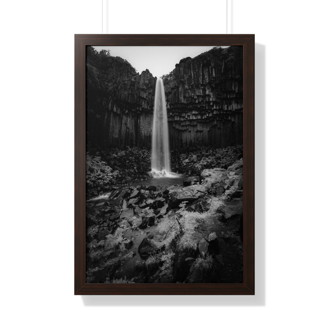 Svartifoss in Black and White - Framed Print