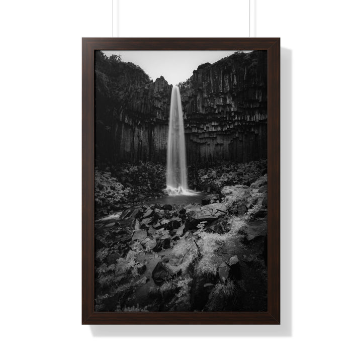 Svartifoss in Black and White - Framed Print