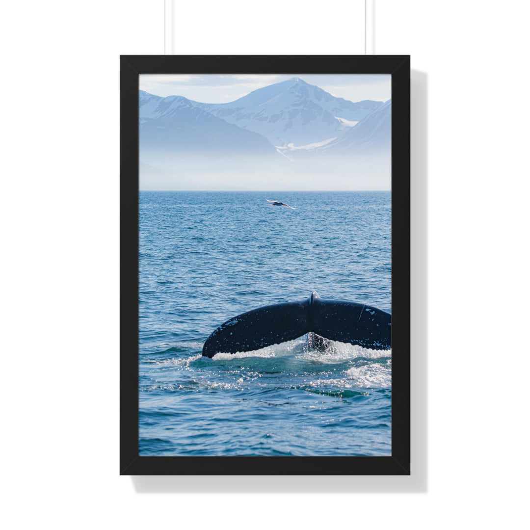 A Whale and A Mountain - Framed Print