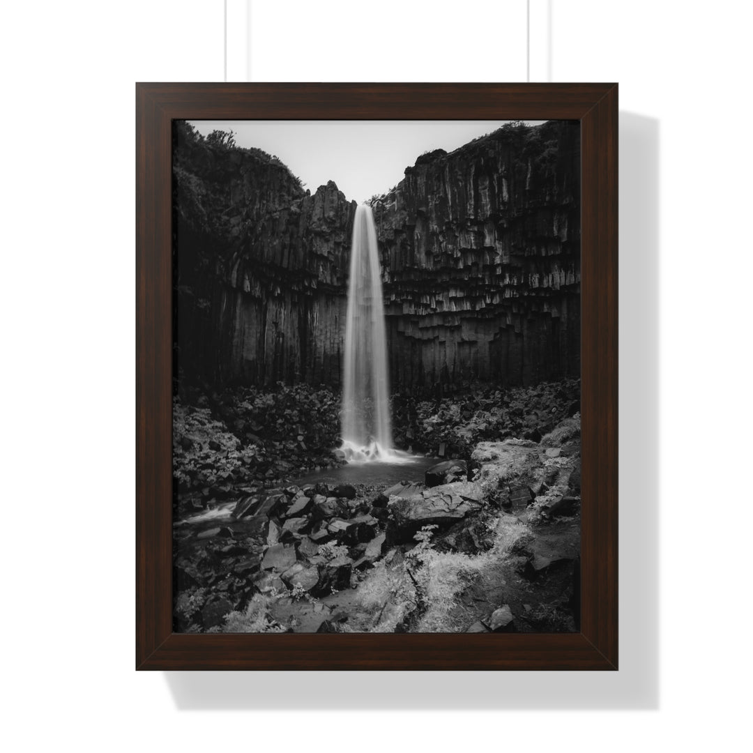Svartifoss in Black and White - Framed Print