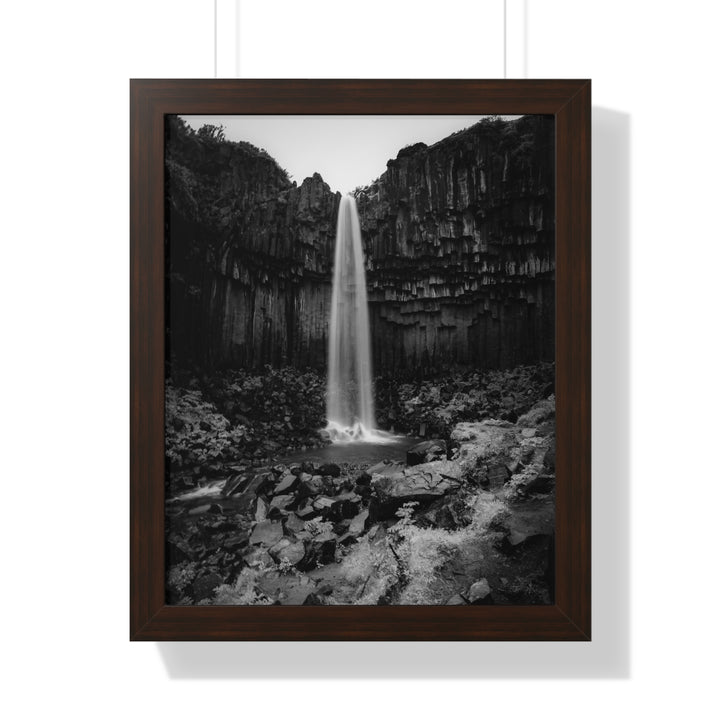 Svartifoss in Black and White - Framed Print