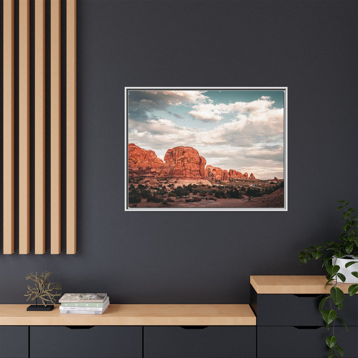 A Desert Sunset | Patience | Framed Matte Canvas Art Print | Elemental Escape Collection