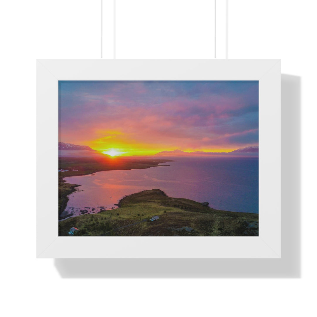 Sunset Over the Fjord Part 1 - Framed Print