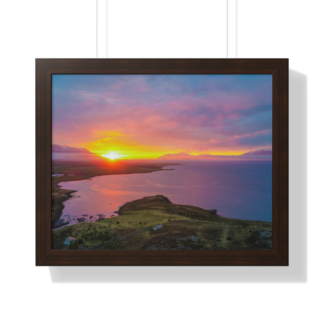 Sunset Over the Fjord Part 1 - Framed Print