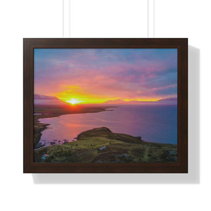 Sunset Over the Fjord Part 1 - Framed Print