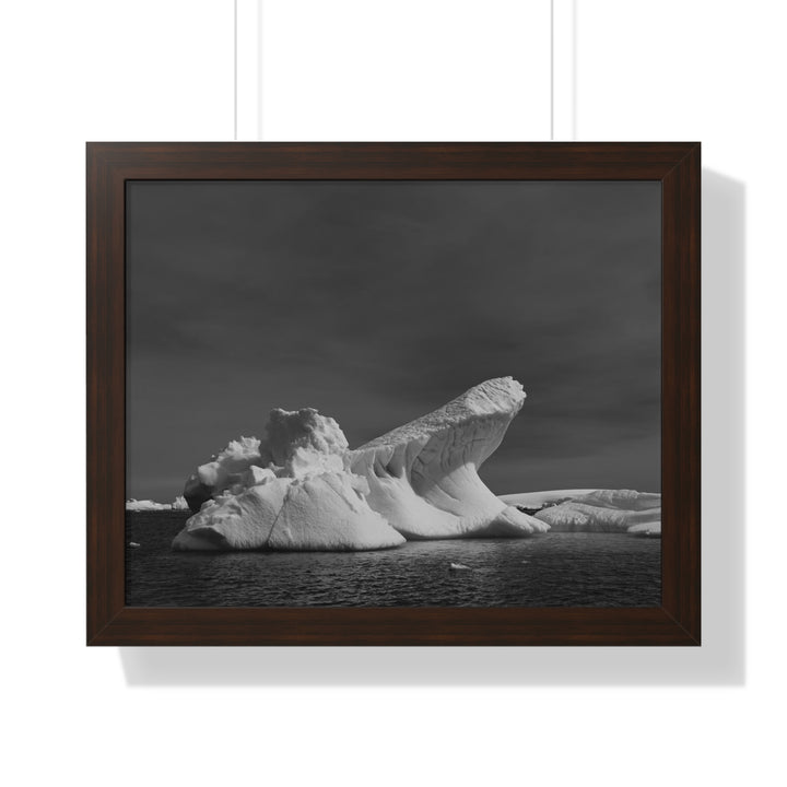 The Angles of an Iceberg in Black and White - Framed Print