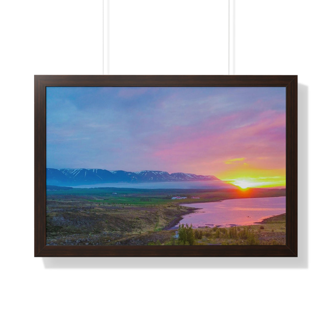 Sunset Over the Fjord Part 2 - Framed Print