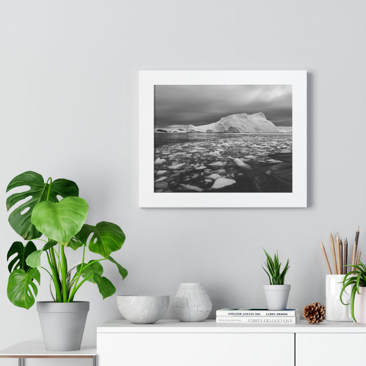 Lane of Ice In Black and White - Framed Print