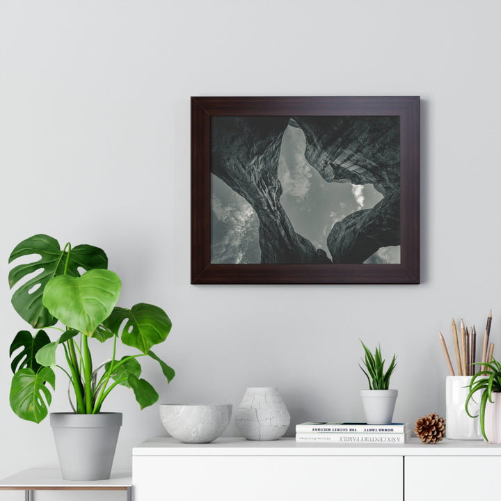 Natural Frames Part 3 in Black and White - Framed Print