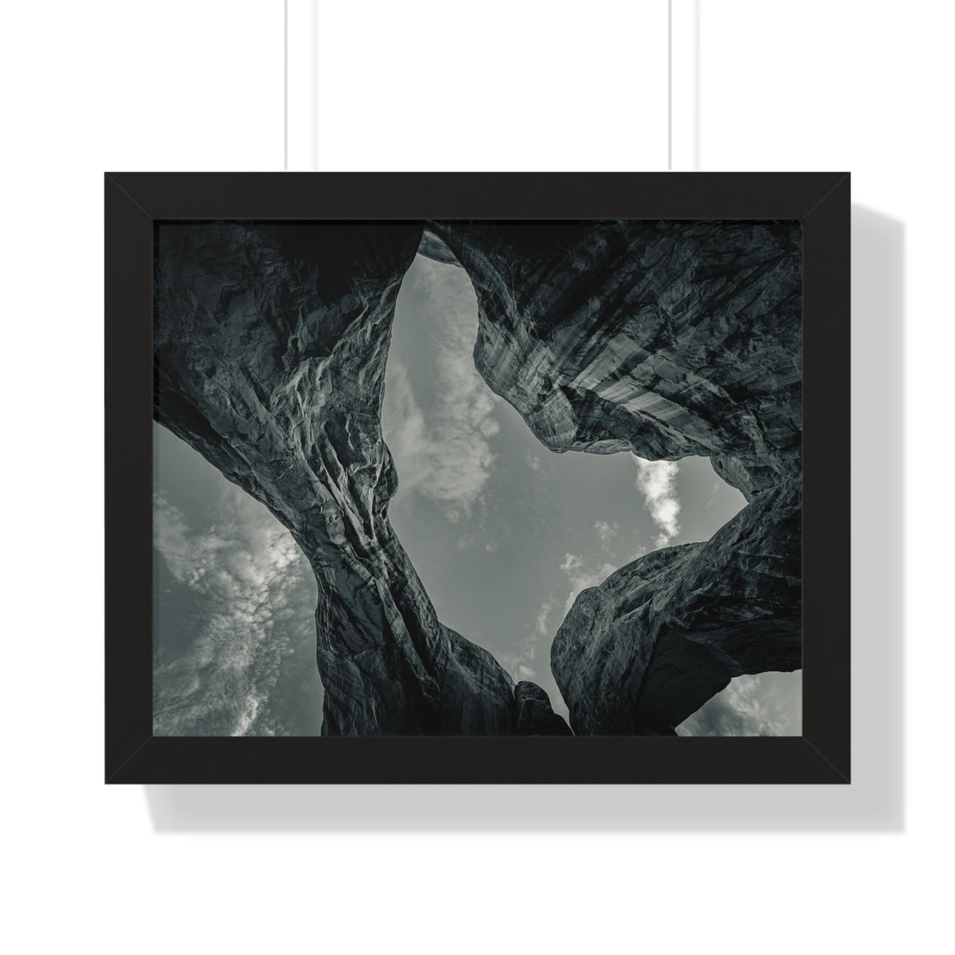 Natural Frames Part 3 in Black and White - Framed Print