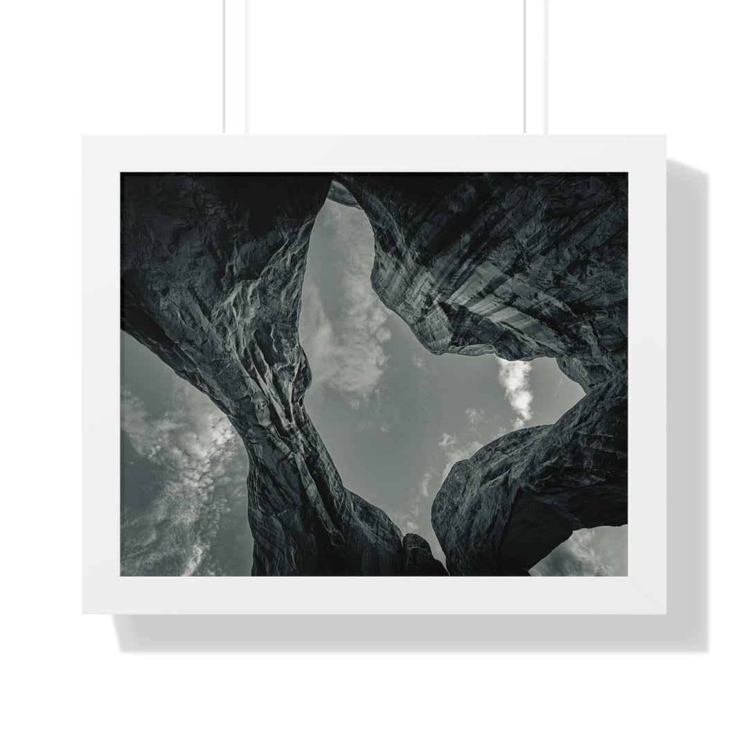 Natural Frames Part 3 in Black and White - Framed Print