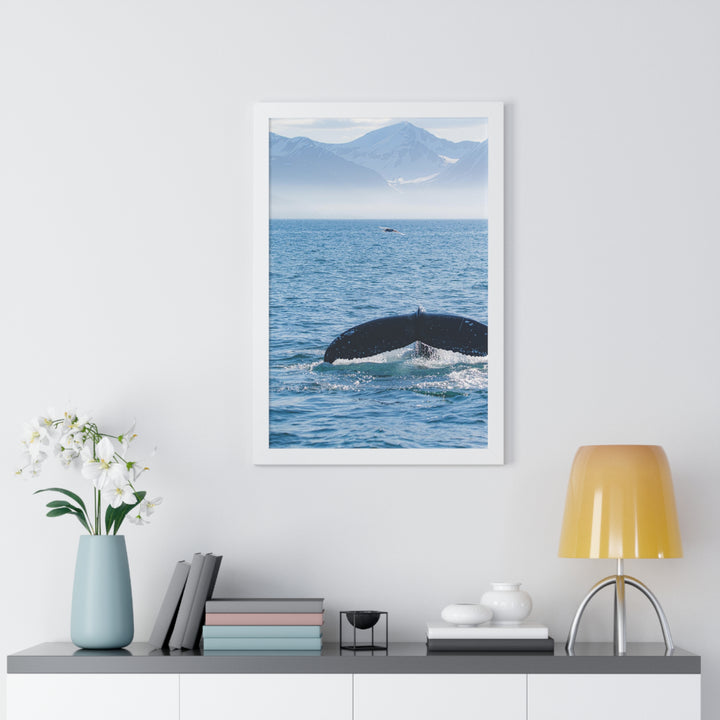 A Whale and A Mountain - Framed Print