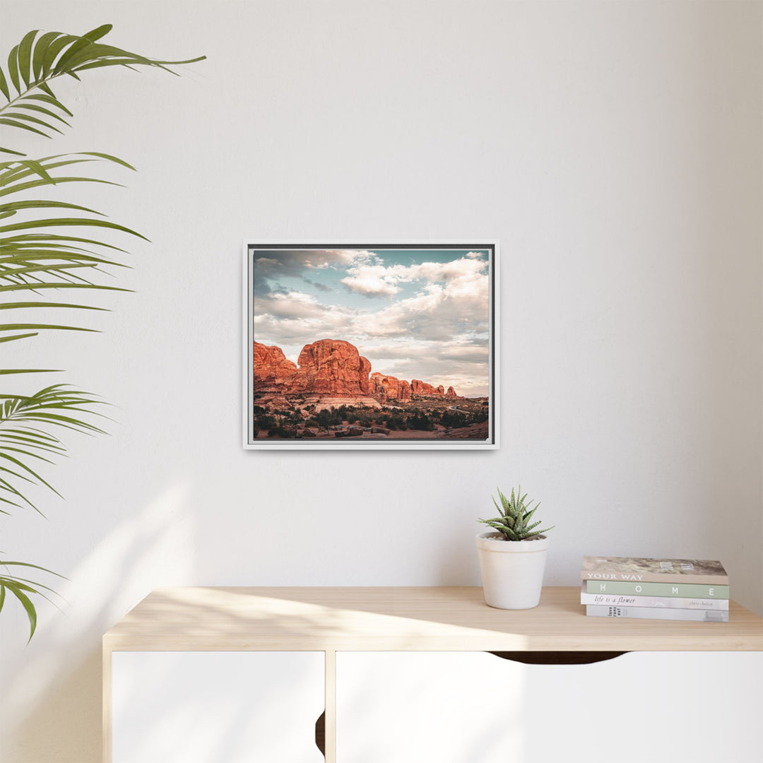 A Desert Sunset | Patience | Framed Matte Canvas Art Print | Elemental Escape Collection