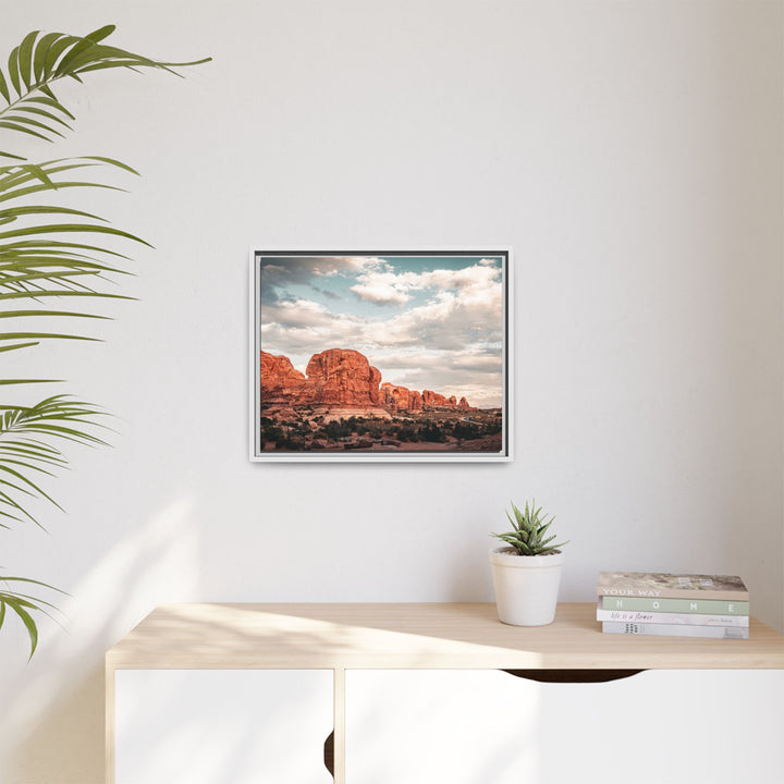 A Desert Sunset | Patience | Framed Matte Canvas Art Print | Elemental Escape Collection