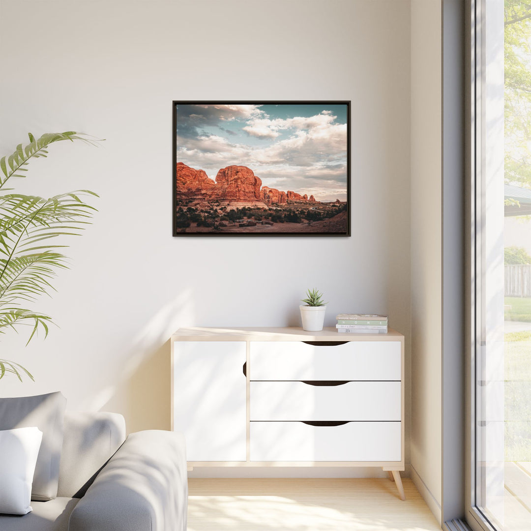 A Desert Sunset | Patience | Framed Matte Canvas Art Print | Elemental Escape Collection
