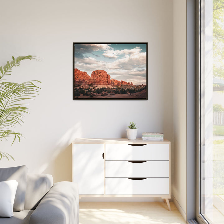 A Desert Sunset | Patience | Framed Matte Canvas Art Print | Elemental Escape Collection