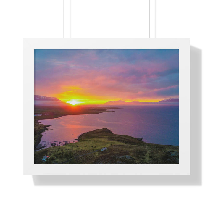 Sunset Over the Fjord Part 1 - Framed Print