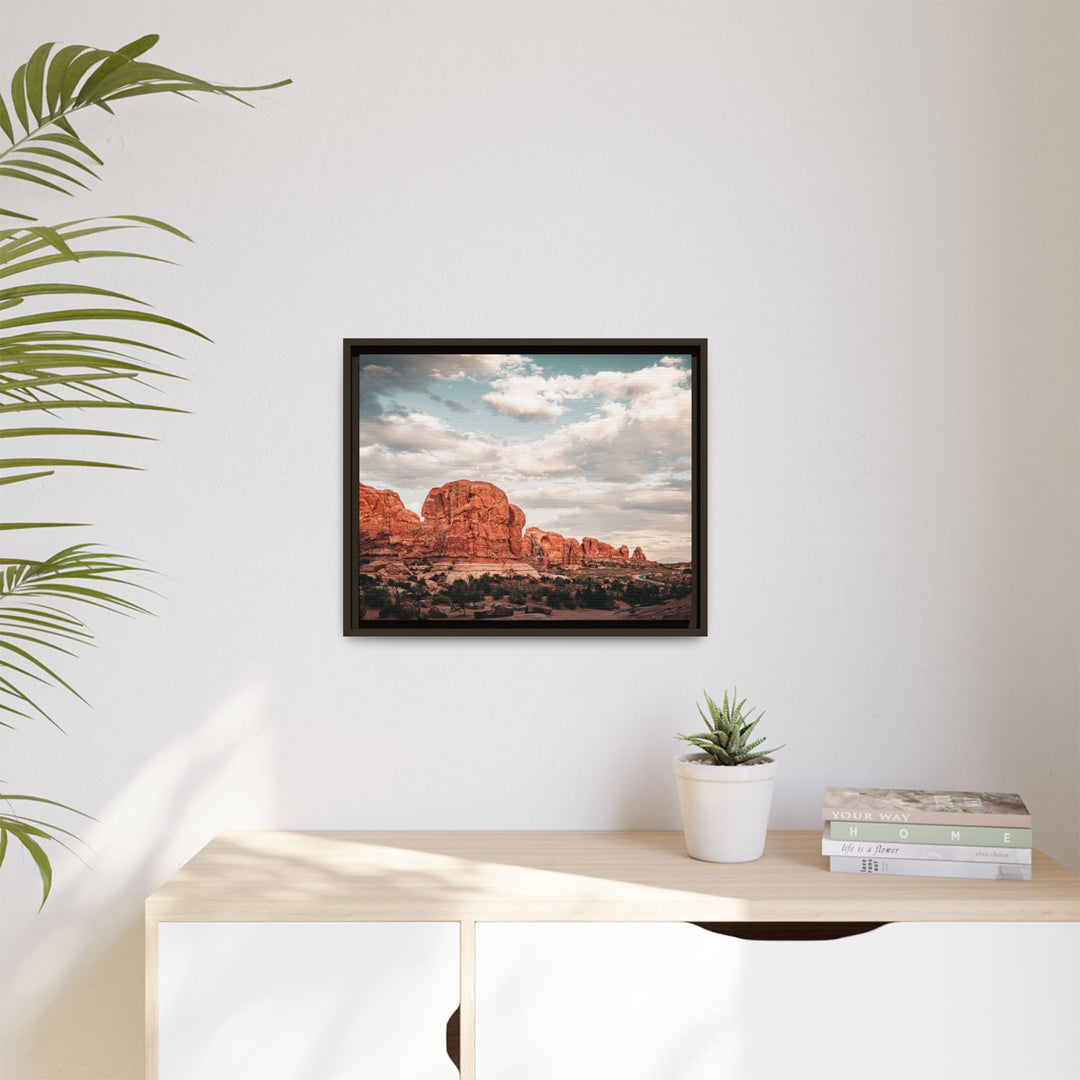 A Desert Sunset | Patience | Framed Matte Canvas Art Print | Elemental Escape Collection