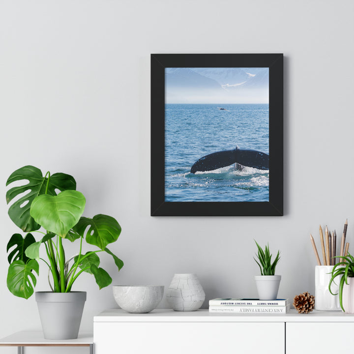 A Whale and A Mountain - Framed Print