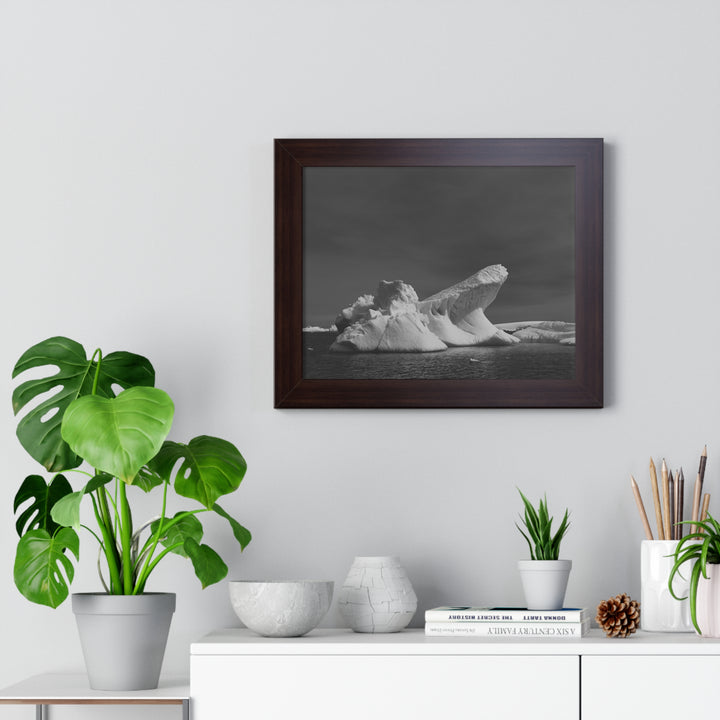 The Angles of an Iceberg in Black and White - Framed Print