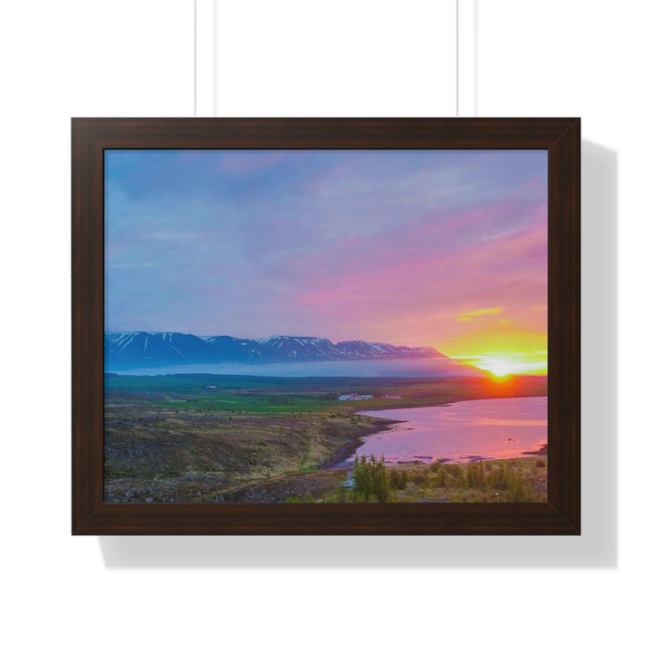 Sunset Over the Fjord Part 2 - Framed Print