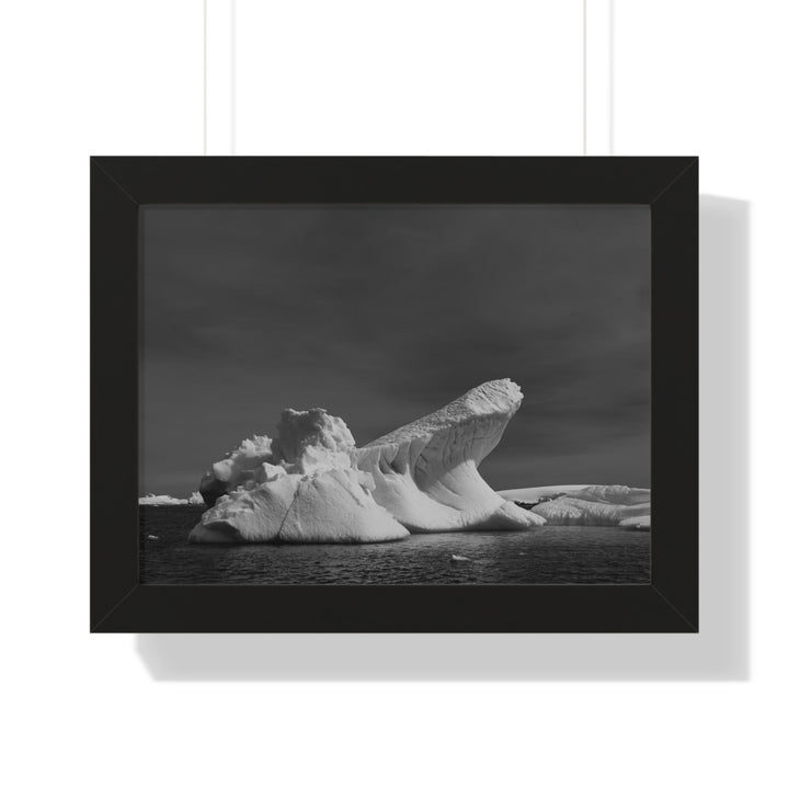 The Angles of an Iceberg in Black and White - Framed Print