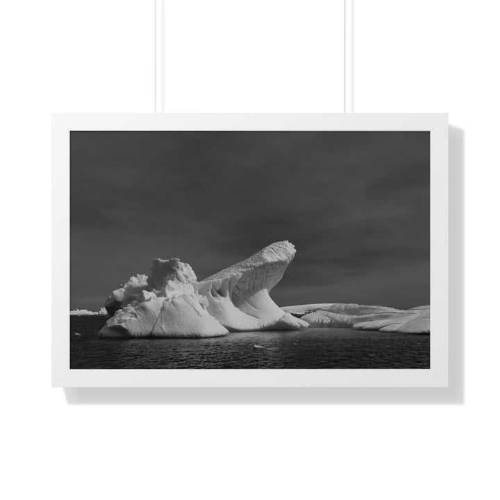 The Angles of an Iceberg in Black and White - Framed Print