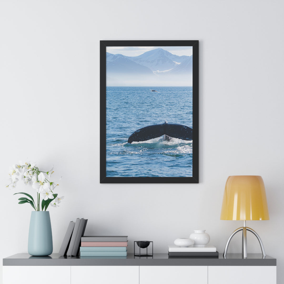A Whale and A Mountain - Framed Print