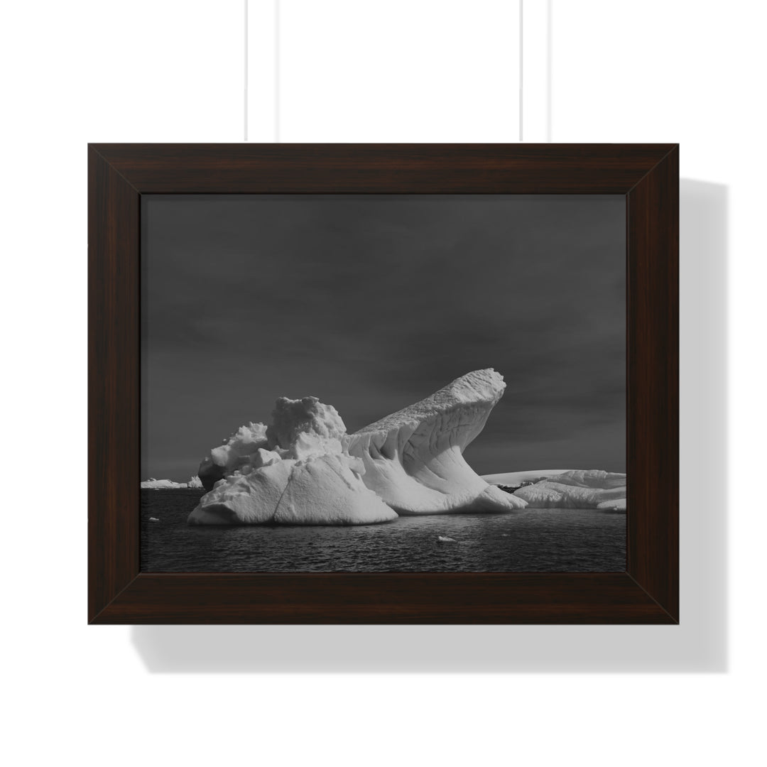 The Angles of an Iceberg in Black and White - Framed Print