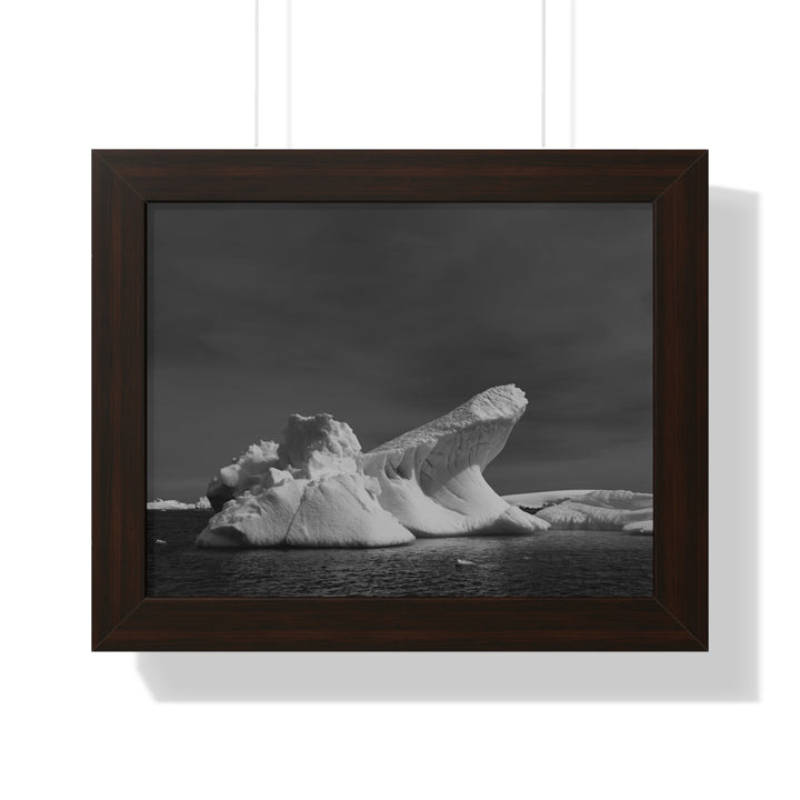 The Angles of an Iceberg in Black and White - Framed Print