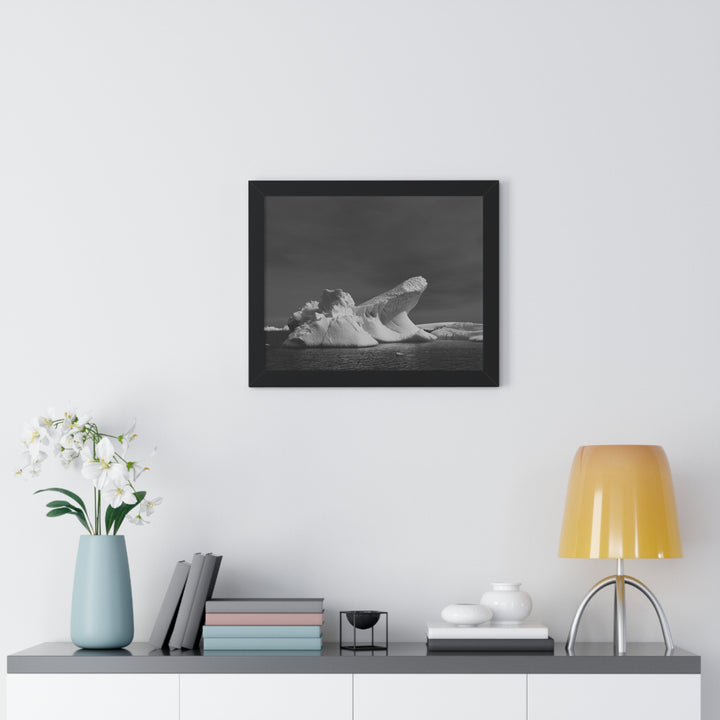 The Angles of an Iceberg in Black and White - Framed Print