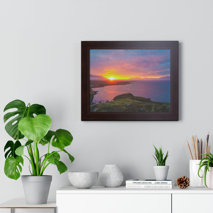 Sunset Over the Fjord Part 1 - Framed Print