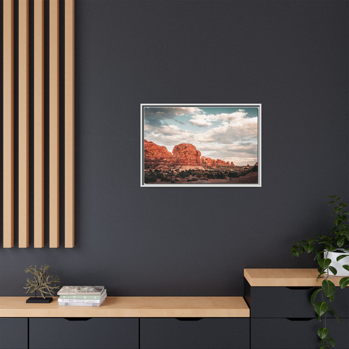 A Desert Sunset | Patience | Framed Matte Canvas Art Print | Elemental Escape Collection