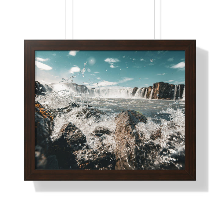Goðafoss Splash - Framed Print