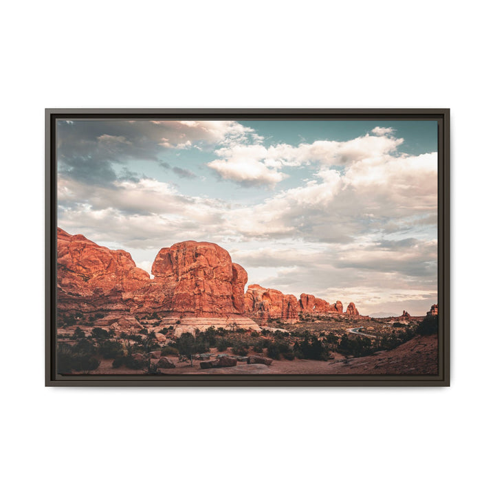 A Desert Sunset | Patience | Framed Matte Canvas Art Print | Elemental Escape Collection