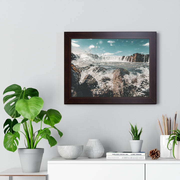 Goðafoss Splash - Framed Print