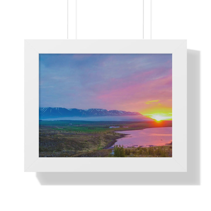 Sunset Over the Fjord Part 2 - Framed Print