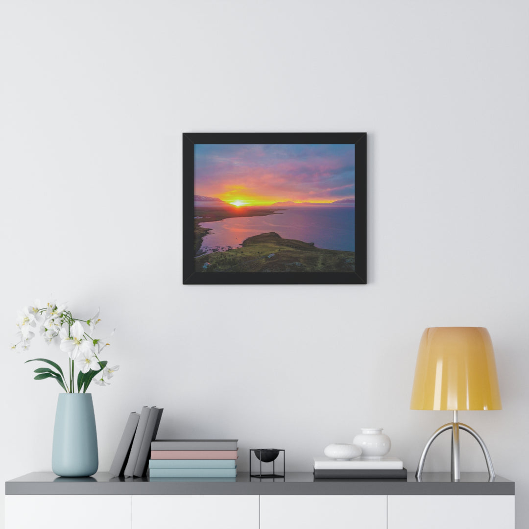 Sunset Over the Fjord Part 1 - Framed Print