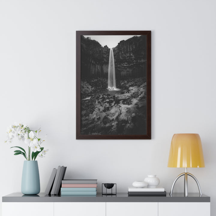 Svartifoss in Black and White - Framed Print