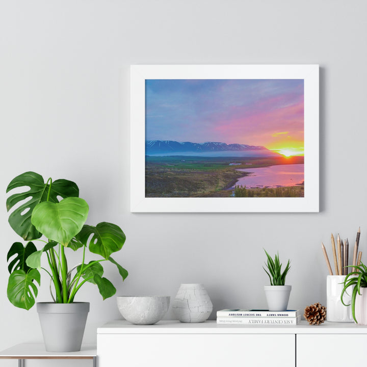 Sunset Over the Fjord Part 2 - Framed Print