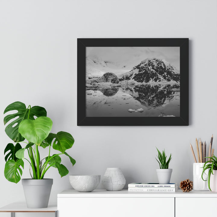 Reflected Calm in Black and White - Framed Print