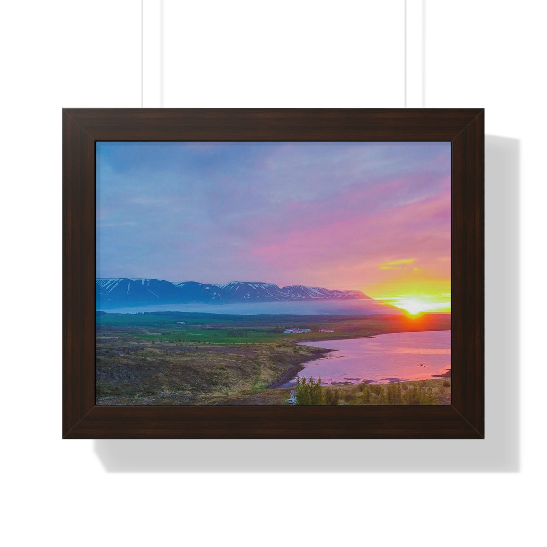 Sunset Over the Fjord Part 2 - Framed Print