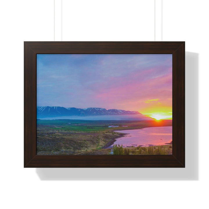 Sunset Over the Fjord Part 2 - Framed Print