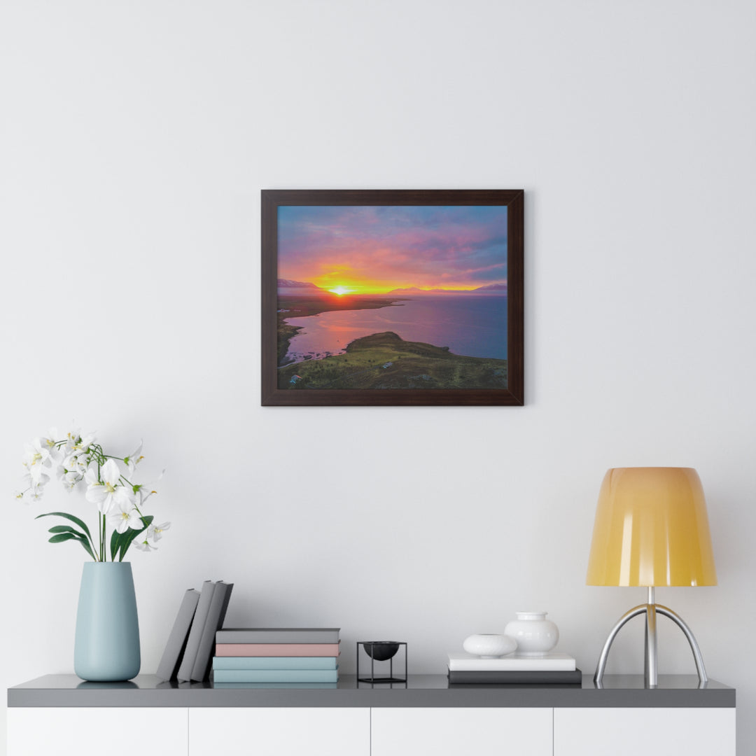 Sunset Over the Fjord Part 1 - Framed Print